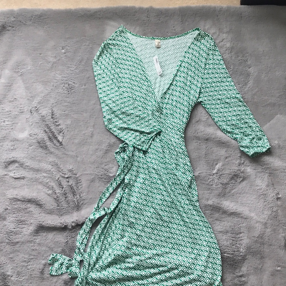 Green wrap dress